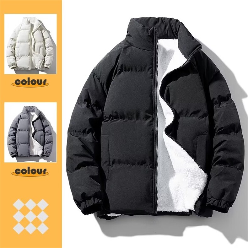 男外套秋冬季加厚纯色百搭防风保暖棉袄加绒宽松休闲棉服MY10/P80,男装棉衣,星座506B