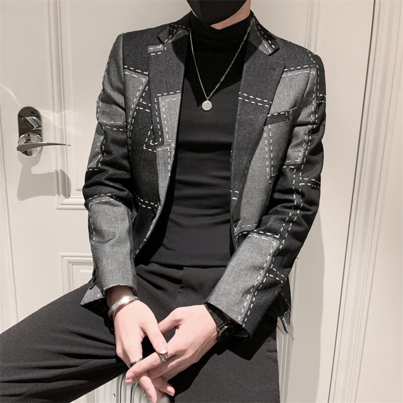 秋冬社会小伙牛仔夹克西装单西修身西服A236-XZ-210-P145,男装夹克,电商A236