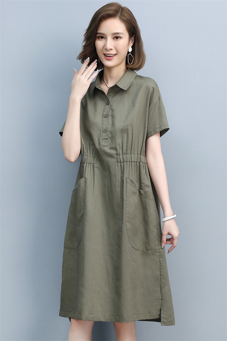 大码女装连衣裙2024新款夏季胖mm显瘦遮肉遮肚V领妈妈减龄裙子,女装连衣裙,丽影随形