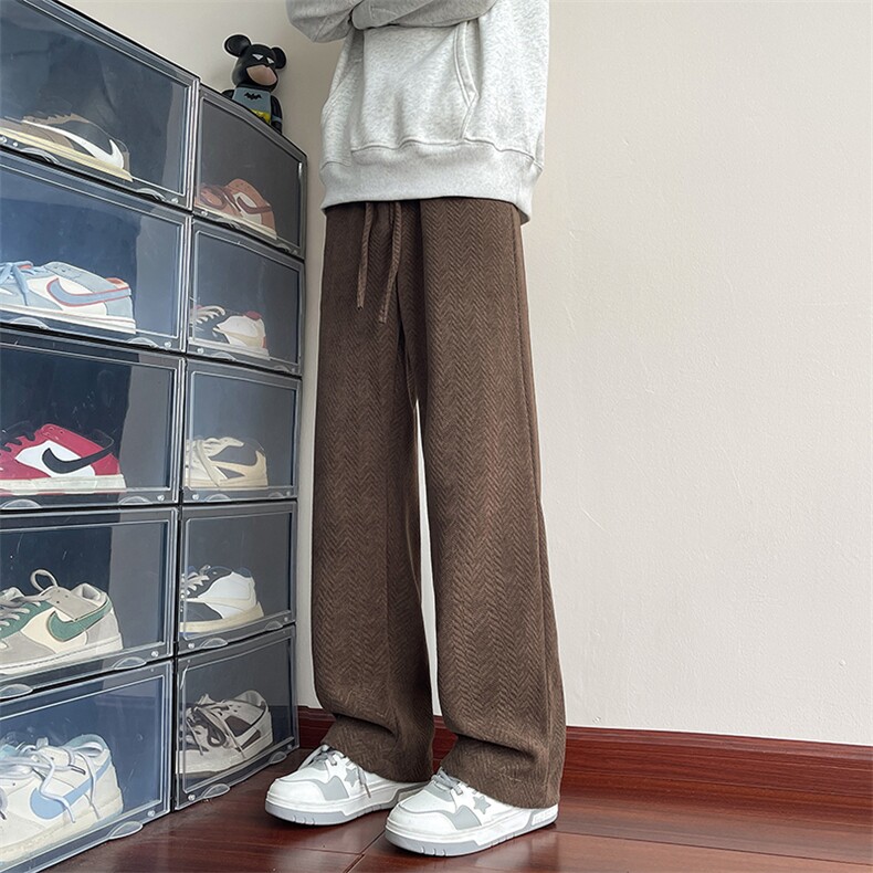 YK86107-P35加绒P40聚酯纤维针织人字纹裤子男款秋冬,男装卫衣,电商A086-1