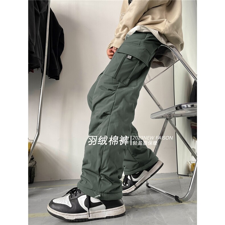 A165-K8538-P70控98~羽绒棉裤~加厚保暖御寒东北休闲裤工装裤潮流图片