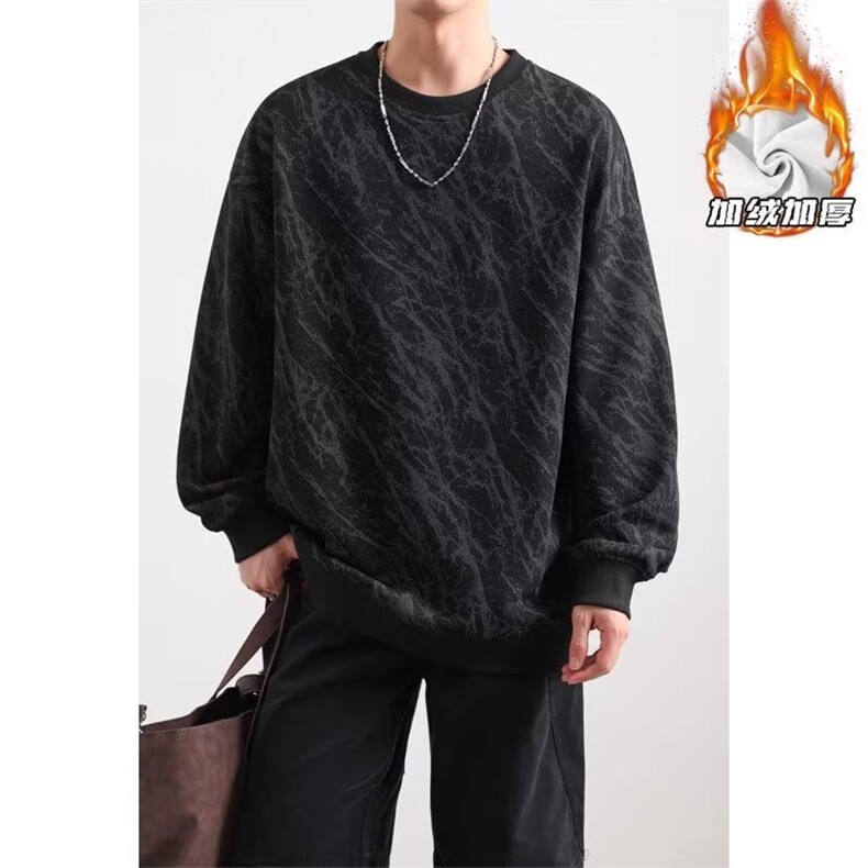 1506-1/WX33551/P42印花秋冬卫衣男新款圆领宽松上衣chic港风潮流，男装卫衣，星座1506-1