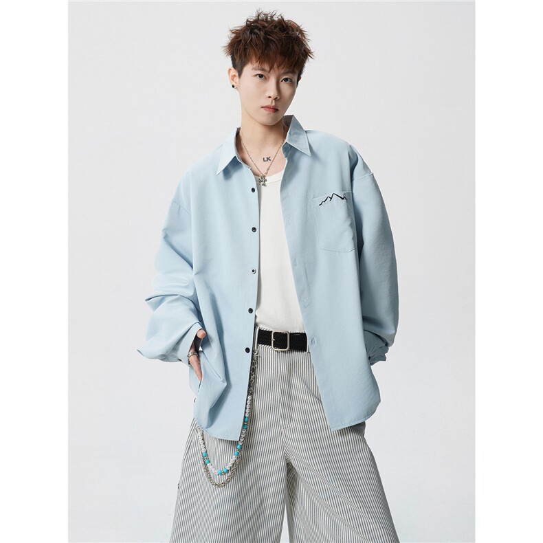 CS1121-特批28控58秋季新款冰丝面料长袖衬衫防晒透气衬衫,男装防晒衣,电商A059