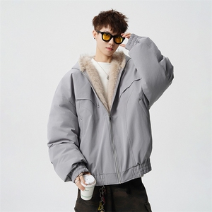 冬季派克服毛领棉衣男宽松百搭机能工装加厚棉服外套 sy2615-P128图片
