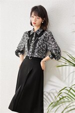 1196#两色4码，缎面印花衬衣，其它，束索