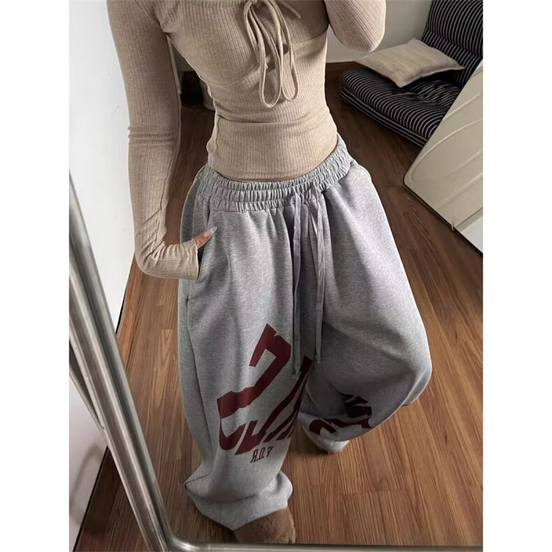春季潮牌阔腿卫裤男女新款百搭炸街运动休闲长裤1008-LA80944-47,男装休闲裤,星座1008