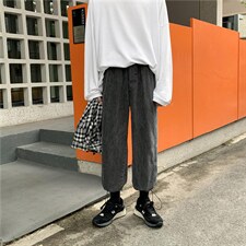 腰果花拼接束脚牛仔裤男街头嘻哈港风潮牌阔腿哈伦长裤潮G299-p45,男装牛仔裤,星座1008-2