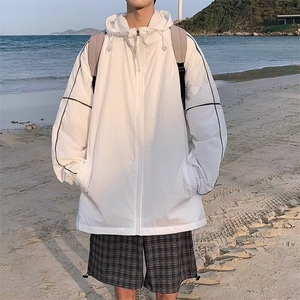 超薄速干户外防晒衣男女学生青少年宽松连帽夹克休闲运动潮流外套图片