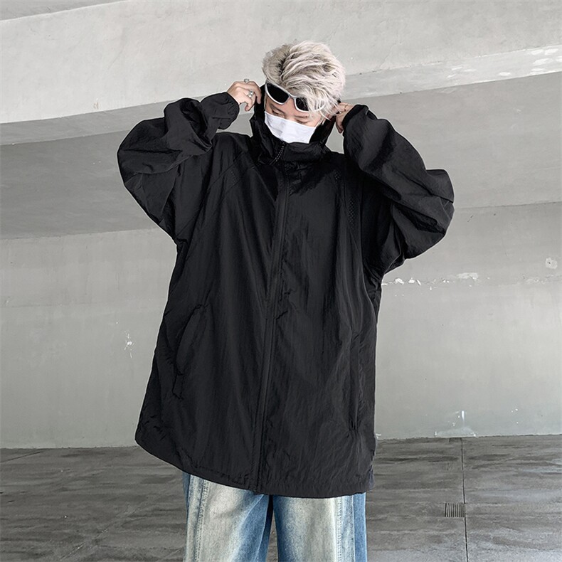男冰丝防晒服夏季宽松透气防晒衣户外休闲薄外套F09317-P45,男装防晒衣,星座308B-2