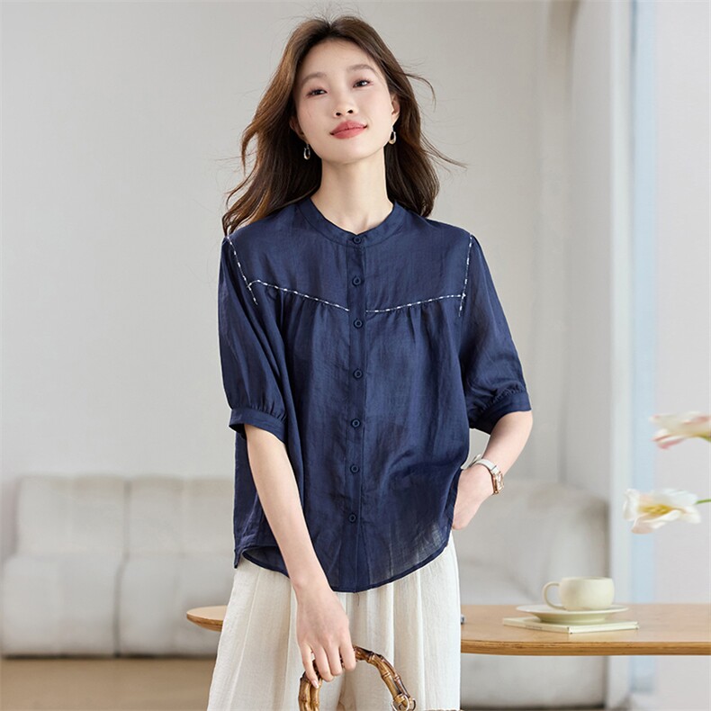 【现货】苎麻小衫，女装衬衫，七禧