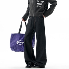 【现货】XZ1218BKN005特价P52美式高街花卉宽松刺绣牛仔裤，男装牛仔裤，星座1218（原611-3）