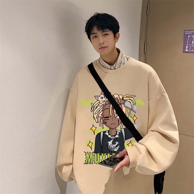 抖音供货、复合重磅360克现货圆领卫衣宽松D223A-YL2345-特P28,男装卫衣,电商019-1