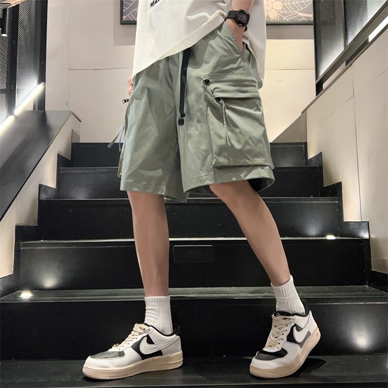 工装短裤男潮牌ins宽松休闲宽松大码中裤五分裤D0601-P48,男装牛仔裤,星座308B-2