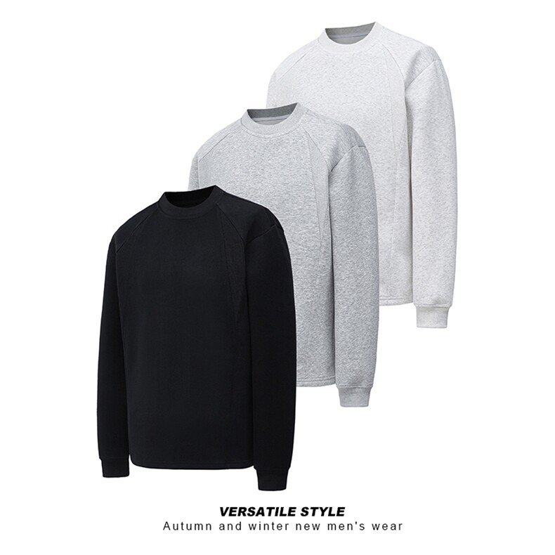 重磅320克拼接圆领套头卫衣男长袖上衣外套CT159特批25，女装短外套，电商A073