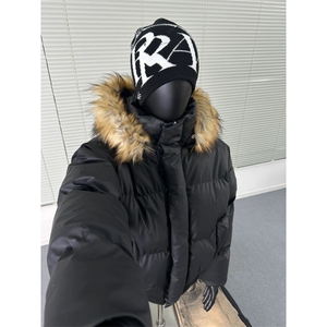 【有货】DMY63-P138可拆卸帽子毛领PU皮棉服男冬季短款连帽外套图片