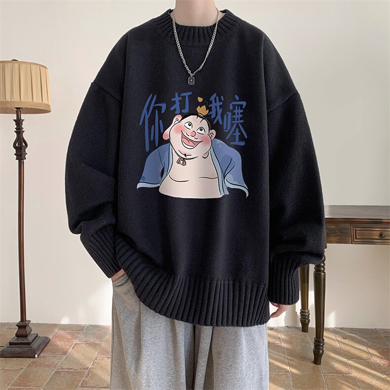 半高领毛衣男大码胖子针织衫毛线衣 M18437-P45 加绒款-P65图片