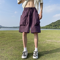 供视频~双层大口袋工装短裤防水面料A454特P35控55，男装牛仔裤，电商A309