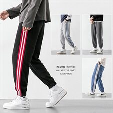 2021春秋季新款韩版宽松小脚裤九分裤条纹男裤子休闲裤DS881T，男装休闲裤，电商A102