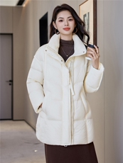 2025年冬季中长款90白鸭绒韩版显瘦百搭中长款羽绒服，女装羽绒服，阿舍尔精品