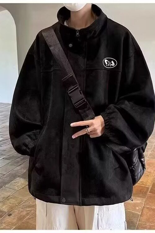 麂皮绒棉服外套男秋冬季潮牌加厚保暖立领工装夹克美式复古上衣服,男装夹克,星座218-1（原230）