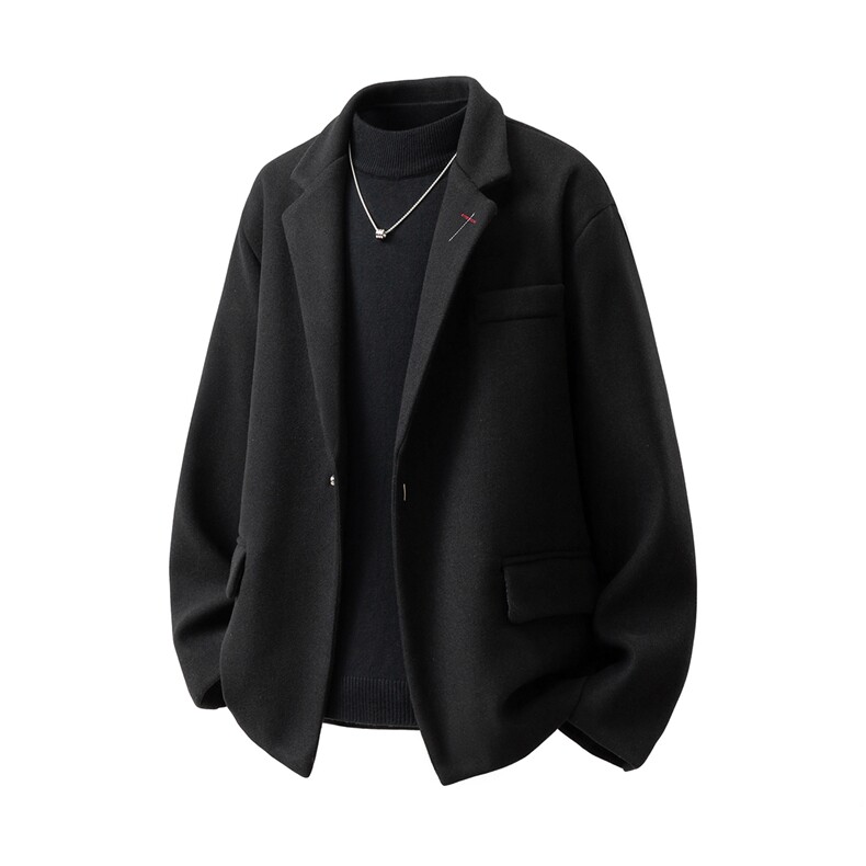 1简约刺绣毛呢子西装大码M-5XL加棉大衣涤纶XF78165P118控188，男装西服套装，星座226-2