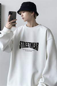 华夫格卫衣！2023秋季男士圆领潮牌卫衣字母印花长袖T恤HWY09P30图片