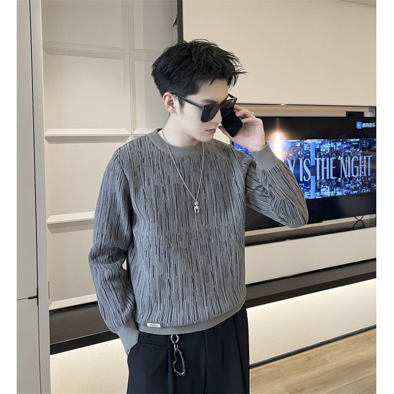 B353 MY8816 P68 L-3XL 白冬季男士常规版型潮版针织衫套头毛体图片