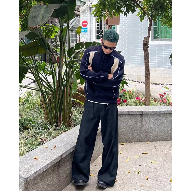 2025男士秋冬款高品质时尚潮流帅气立领半拉链长袖毛衣休闲套头衫,男装针织衫/毛衣,星座1210-1