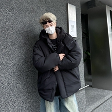 冬季美潮高级设计感小众连帽棉服男欧美街头外套情侣潮MF294-P83，男装棉衣，星座412-2