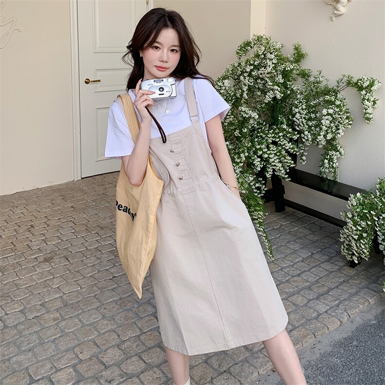 现货！！2025夏季新款背带裙套装女休闲两件套,女装套装/套裙,2C306