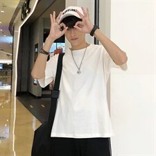2021夏季新款港风潮流韩版宽松情侣字母印花男装短袖T恤T82-P30，男装T恤，电商A009A（原A058A）