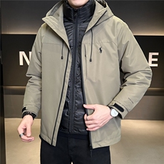 26009-L-4XL-P225标50绒三合一可拆卸内胆店主风羽绒服三穿外套，男装羽绒服，电商B255