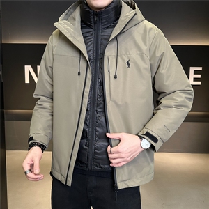 26009-L-4XL-P225标50绒三合一可拆卸内胆店主风羽绒服三穿外套图片