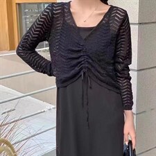 针织外套搭配吊带连衣裙，女装背心吊带，时代公主