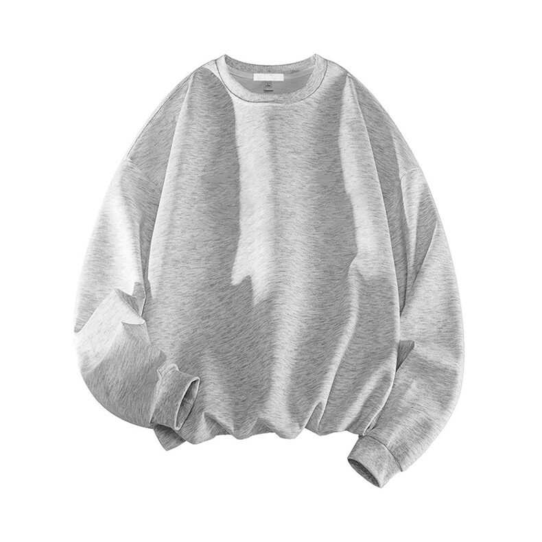 抖音得物重工品460克全棉重磅同底同色粗矿纹理美式纯色圆领卫衣，男装卫衣，电商A486-1