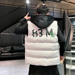 2021春秋季新款个性印花马甲男士潮流连帽外套男 A438图片