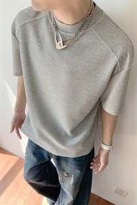 主推夏季新品2026玉米格半袖打底衫男士夏装短袖T恤上衣S408-特19图片