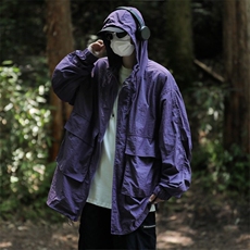 W457-P42复古简约纯色休闲防晒衣男女夏季新款百搭户外防晒，男装夹克，星座911-1