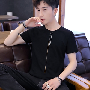 家乐2001夏季男士短袖t恤青少年圆领半袖白体恤潮流男装帅气图片