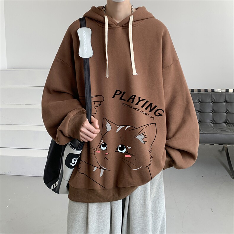 连帽卫衣男大码运动服帽衫外套WY2129-P35加绒款P40,男装卫衣,电商A040