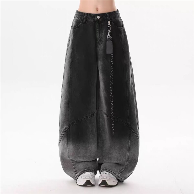 2025新款渐变水洗弯刀牛仔裤男女秋季新款宽松慵懒风，男装牛仔裤，星座410-6（原星座1304-1）