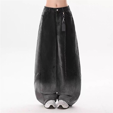 2025新款渐变水洗弯刀牛仔裤男女秋季新款宽松慵懒风，男装牛仔裤，星座410-6（原星座1304-1）