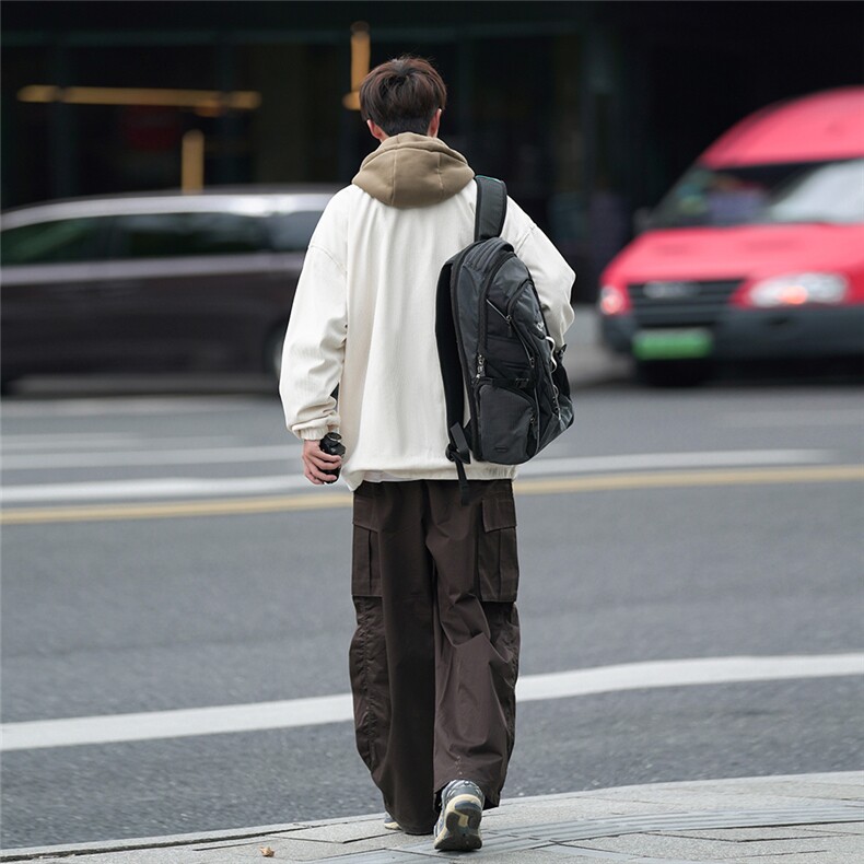 2023款男连帽假两件百搭宽松秋冬夹克外套,男装夹克,电商A210