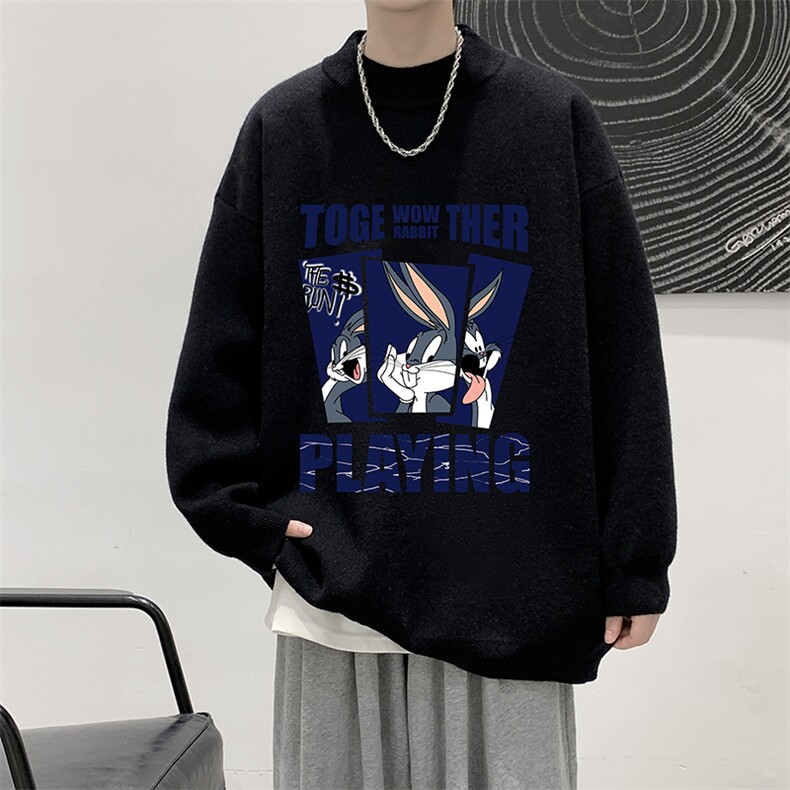 控68半高领毛衣男士大码针织衫男毛线衣男M18234-P45加绒款-P65,男装针织衫/毛衣,电商A040