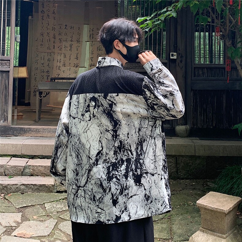新中式长袖套装TZ88797P90衬衫CS88799P45控78裤子88798P45控68,男装衬衫,星座226-1