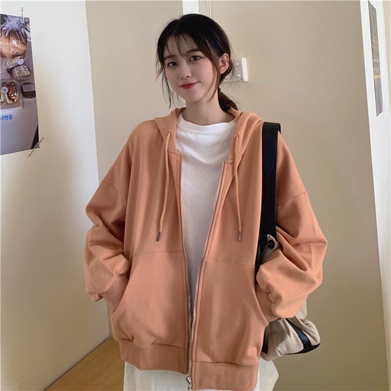 宽松慵懒风开衫上衣连帽卫衣潮ins百搭外套E033-P50,女装短外套,星座911-2(原星座613-2）
