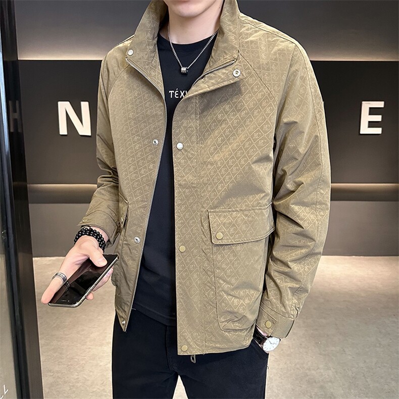 2025秋新款夹克男士印花立领外套男休闲上衣B317/55815/P108,男装夹克,电商B317