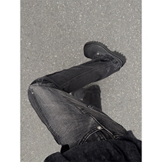 B221美式ins高街暗黑拼接铆钉直筒牛仔裤LK24165-P65控88，男装牛仔裤，电商B221