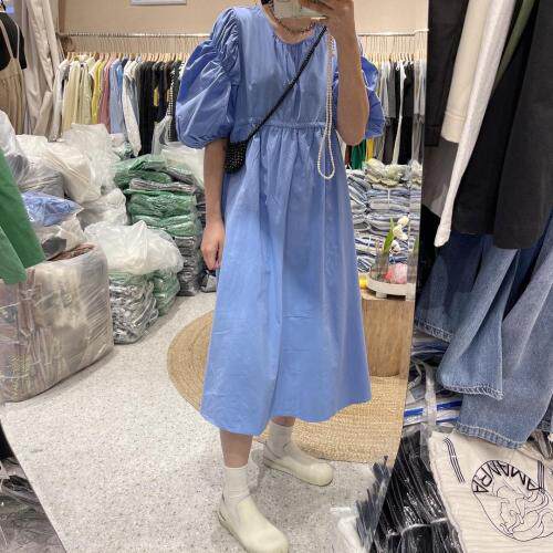 水洗棉宽松韩版连衣群，女装，艾曼拉