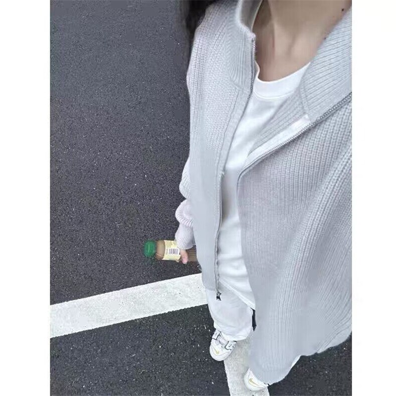 潮慵懒立领拉链针织毛衣男毛线开衫外套新款春秋青少年套头长袖,男装针织衫/毛衣,星座506A